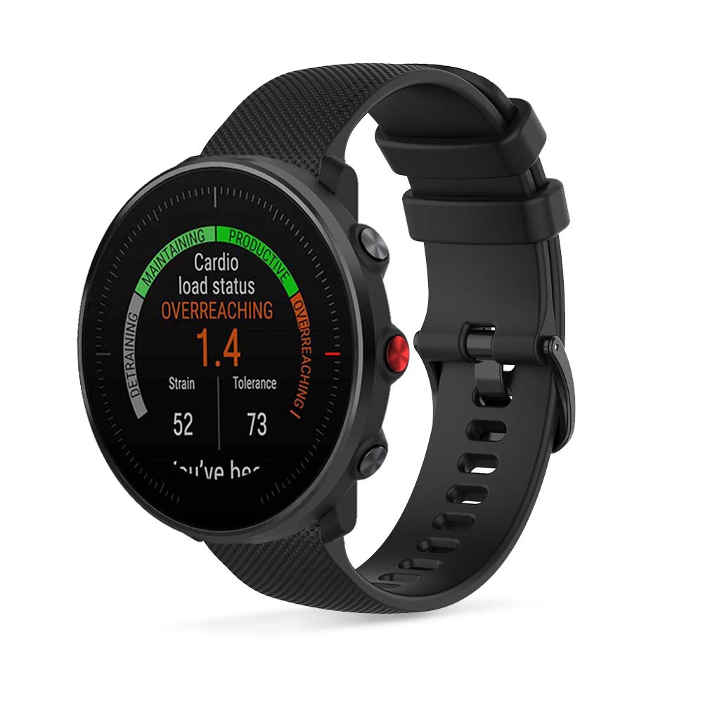 SeaFicco Watch Strap Compatible with Polar Grit X2 Pro/Grit X2 /Grit X Pro/Grit X/Vantage M3 /Vantage M2 /Vantage M/Vantage V3, Universal 22mm Silicone Band Quick Release Watchband (Black)