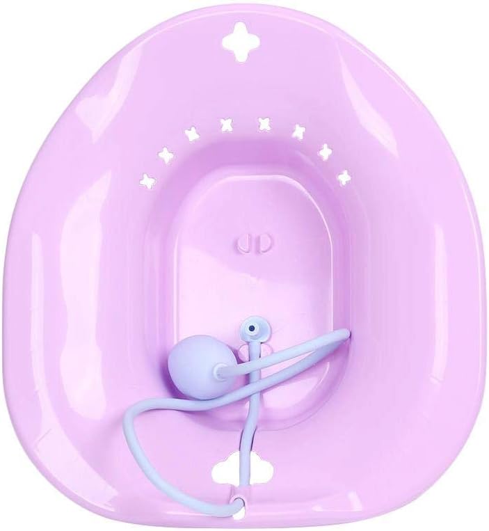 RUNMIND Sitz Bath Over Toilet Remove Yoni Steam Seat Tub Steaming Cleaning Female Maternity Bath Seat Toilet Postpartum Care with Irrigator Purple