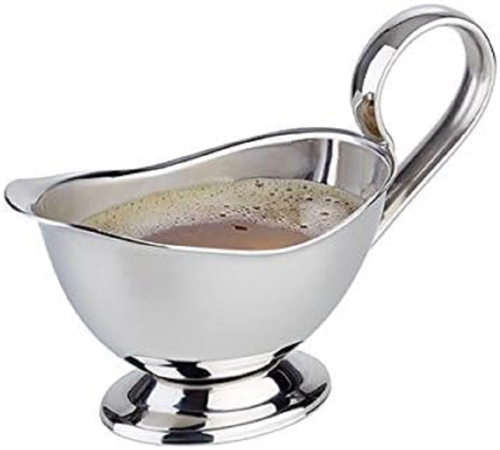 APS Gravy Boat Stainless Steel Highly Polished Extra Heavy Quality Dimensions: 6 x 13 cm, Height: 9 cm, Volume: 75 ml