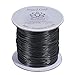 BORUO Brand 1mm Waxed Cotton Cord Beading Cord Waxed String Wax Cording Cord for Jewelry Making and Macrame Supplies 100 Yards Roll Spool Black Color with Acrylic Jar