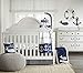 Wendy Bellissimo Nursery Bedding Baby Crib Bedding Fitted Sheet 200 Thread Count - Whale, Navy/White