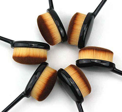 GYBest Hot Sale Oval Cosmetic Makeup Face Cream Powder Blush Makeup Tool Powder Blusher Toothbrush Curve Foundation Brush