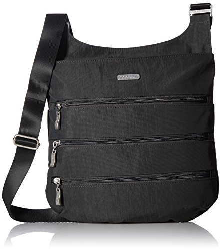 Baggallini Big Zipper Travel Crossbody Bag, Charcoal, One Size