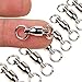 Sougayilang Rolling Barrel Swivel Stainless Steel Ball Bearing Swivels ,Connector Solid Rings Fishing (Mix Lot of #0,2,4,6 60pcs)