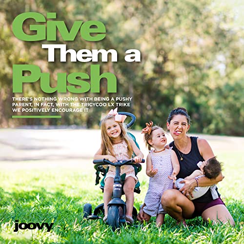 Joovy Tricycoo LX Premium Kids Tricycle with 8 Stages Featuring Chunky Front Tire, Removable and