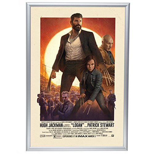 Poster Frame 24x36 Inch, Brushed Silver Effect SnapeZo 1" Aluminum Profile, Front-Loading Snap Frame, Wall Mounting, Sleek Series