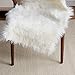 LEEVAN Faux Fur Rug Supersoft Plush Fluffy Chair Cover Sheepskin Rug Seat Cover Shaggy Throw Floor Mat Carpet Accent Rugs- 2 ft x 3 ft, Ivory White