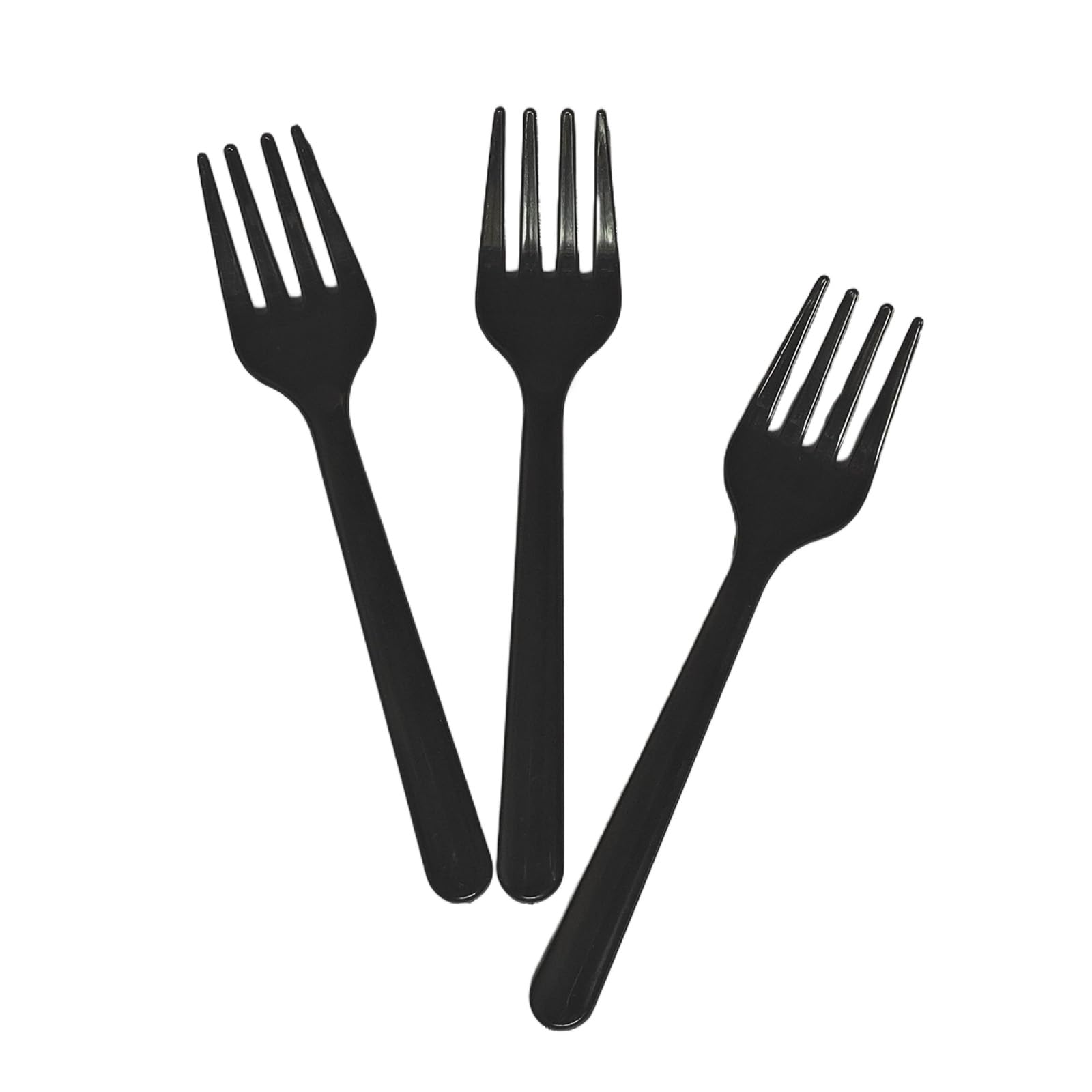 Photo 1 of Mini Plastic Forks 100 Pcs 4.7" Black Small Forks Disposable for Appetizer Desert Fruit Salad Party Supplies