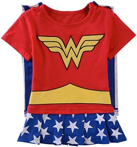 Kiddomania Baby Toddler Boy/ Girl Superhero Bodysuit Romper Onesie Costume (70 (0-6 Months), Wonder Woman)