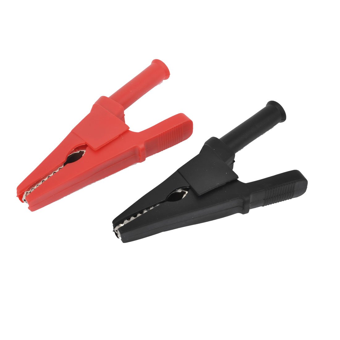 Sourcingmap 2 Pcs 83mm Long Red Black Plastic Crocodile Clamps Alligator Clips