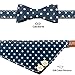 EXPAWLORER Bow Tie Dog Collar with Bell, 2 Pack Navy Blue Wave Point Adjustable Collars Bowtie Bandana for Medium Dogsthumb 2