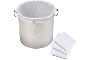 THEUZI 4 Pack 22" x 26" Brew Bags Extra Large Reusable 250 Micron Fine Mesh Bag for Fruit Cider Apple Grape Wine Press Drawstring Straining Brew in a Bag