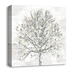 Canvas Wall Art Beautiful Painting Trees Artwork for Home Prints Framed - 12x12 inches
