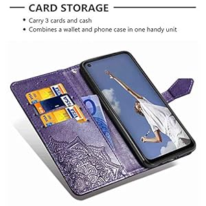 HAOTIAN Cover per Oppo A52/A72/A92 Cover, Custodia Chiusura Magnetica Flip Case Stile, Pelle PU Mandala Sbalzato con… - immagine 4