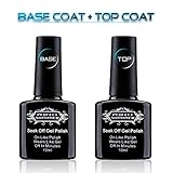Perfect Summer 10ml Gel Nail Varnish Clear Base Coat and Top Coat Dual Sets (Starter Kit)