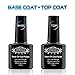 Perfect Summer 10ml Gel Nail Varnish Clear Base Coat and Top Coat Dual Sets (Starter Kit)