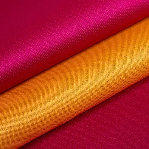 KYOETSU Women's Long Obi Belt for Yukata Kimono Plain Reversible (Red/Yellow) - Thumbnail 3