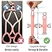 TOOVREN Silicone Case Phone Holder Adjustable Cover with Detachable Lanyard Strap Pink