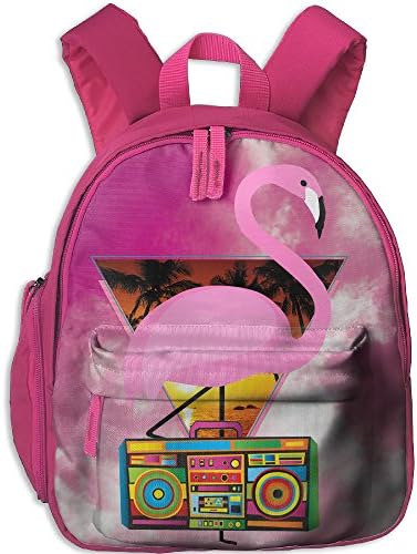 Casual Lightweight Canvas Backpacks DJ Flamingo Radio Sunset Bookbag Shoulder Bag School Backpack For Kids