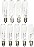 Creative Hobbies® 25 Watt Tubular Light Bulbs for Himalayan Salt Lamps, Dimmable Incandescent, Fits Candelabra (E12) Base Socket, Box of 9 Bulbs