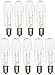 Creative Hobbies® 25 Watt Tubular Light Bulbs for Himalayan Salt Lamps, Dimmable Incandescent, Fits Candelabra (E12) Base Socket, Box of 9 Bulbs