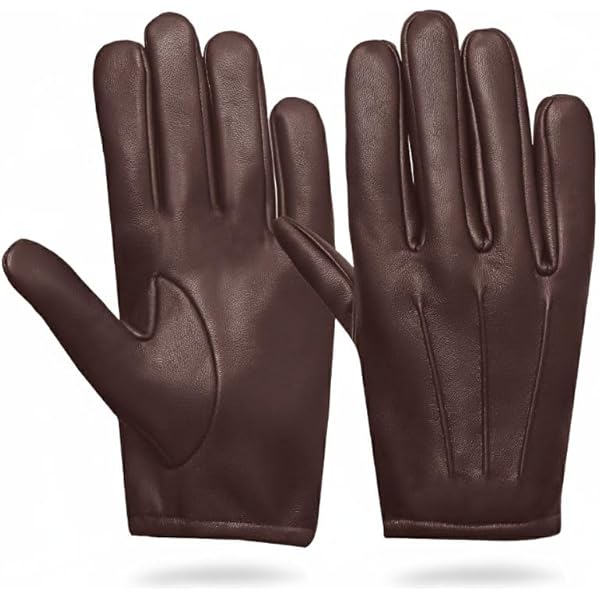 Harssidanzar Mens Thin Unlined leather police duty gloves