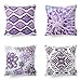 Phantoscope Set of 4 New Living Series Decorative Dark Purple Throw Pillow Case Cushion Cover 18 x 18 inches 45cm x 45cm