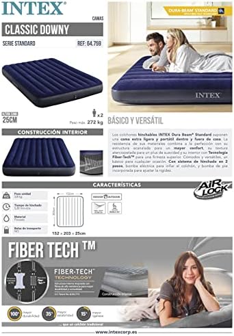 matelas gonflable, 64759, coloré, 203 x 152 x 25 cm
