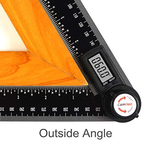 GemRed Digital Angle Finder Protractor (Model 82305Aluminum, 200mm
