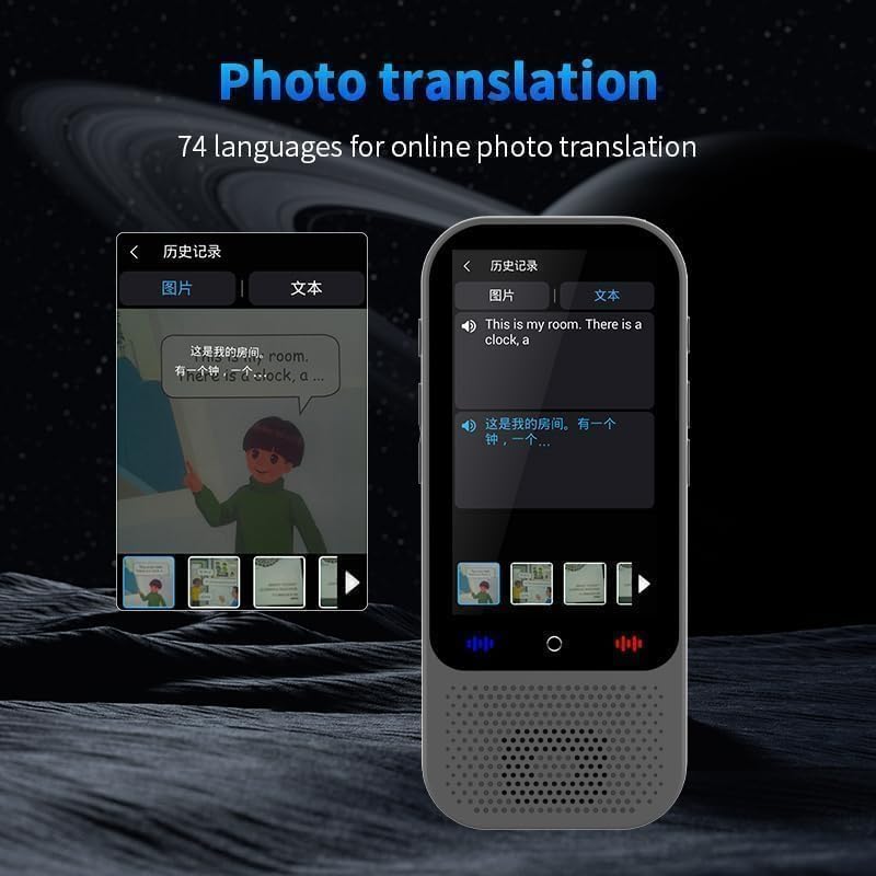 Duckdik Indiana 2025 Voice Instant Language Translator, WiFi Free Image Translator, Offline Translation 18 Languages, 142 Online, Portable Travel Translator