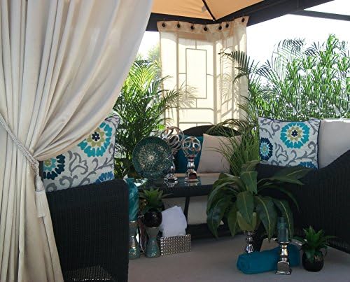 Patio Pizazz Indoor Outdoor Gazebo Patio Drapes, Pearl (54" wide x 84"L) Cozumel Collection