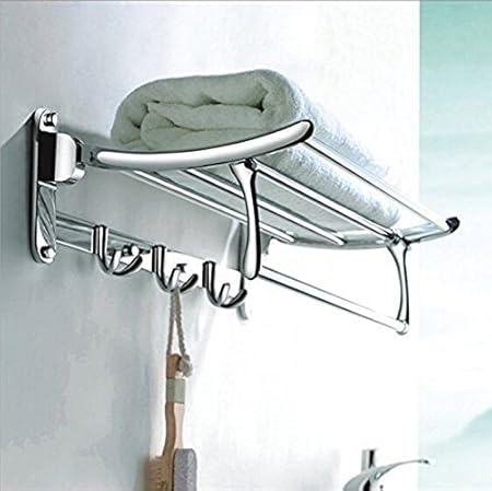 Primax Platinum High Grade Stainless Steel Folding Towel Rack for Bathroom (1.5 Feet Long) Towel Stand/Towel Hanger/Towel Holder/Bathroom Accessories for Home
