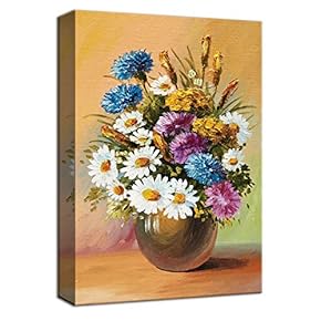 Beautiful Flowers Purple Yellow Pink White Painting Artwork for Framed