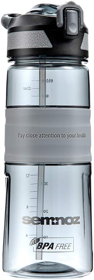 Amazon Kslong 水筒tritan 飲料ボトル ポータブル旅行自転車プラスチックアウトドアスポーツボトル大きい グレー 650ml 水筒 マグボトル オンライン通販