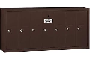 Salsbury Industries 3507ZSU Surface Mounted Vertical Mailbox with USPS Access and 7 Doors, Bronze