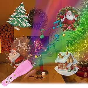 Proyector LED linterna, proyector de luz portátil de Navidad ...