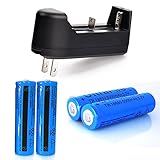 4PCS 3000mAh 3.7v 18650 Li-ion Battery Rechargeable Battery For LED Flashlight With Charger