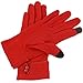 Alpine Swiss Womens Wool & Leather Trim Touch Screen Dressy Button Gloves Red S