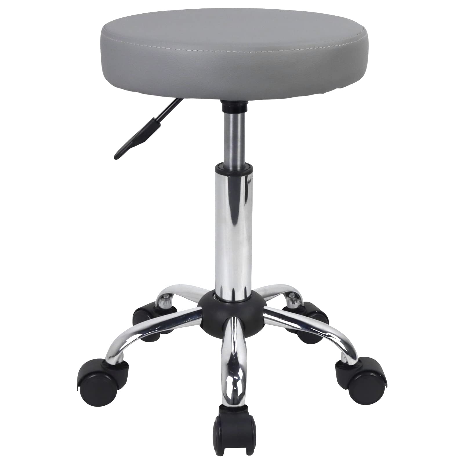Photo 1 of FURWOO Adjustable Salon Chair Small Rolling Stool with Wheels for Spa Salon Massage Home Office Grey