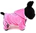 PEGASUS Pet Clothes for Puppy Cat Small Dog Soft Velvet Crown Jumpsuit Coat Hooide Pajamas Tracksuit Pink S