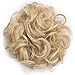 Messy Hair Bun Extensions Synthetic Updo Chignons Donut Elastic Bride Bun Ponytail Scrunchy Hairpiece Wig Accessory for Women 35g Ash Blonde Mix Bleach Blonde-Mediumthumb 1