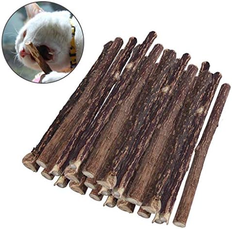 OWUDE 50 Pieces Cat Catnip Sticks, Teeth Grinding Chew Toy for Kitten Kitty, Natural Matatabi(Healthy Care Organic Silvervine) - Diameter 0.2-0.3 inches
