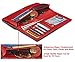 Men's/Women's Genuine Leather RFID Secured Ultra Slim and Spacious Bifold Wallet Purse Clutch - 11 Slots (7.3’’ X 3.5’’ X 0.5’’, Red)
