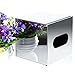 Sumnacon Square Stainless Steel Tissue Box Cover - Wall Mounted Stylish Paper Facial Cover, Modern Metal Tissue Box Holder for Bedroom/Bathroom/Vanity/Countertop/Dresser/Night Stand/Office/Car, Polish