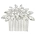 EVER FAITH Bridal Hair Accessories for Bride White Marquise Shape Austrian Crystal Lots Wedding Side Comb