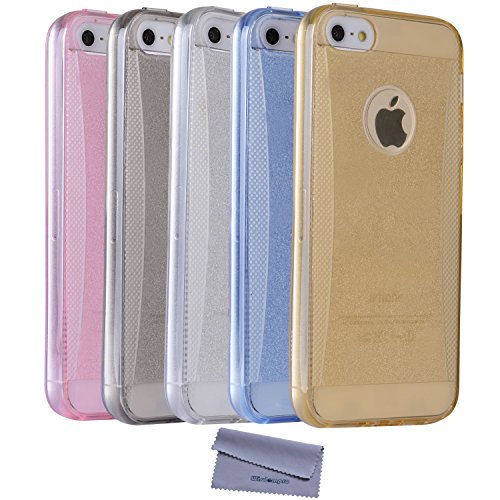iPhone SE 5s 5 Case, Wisdompro® 5 Pack Glitter Jelly Color Soft TPU GEL