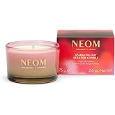 NEOM Sparkling Joy Travel Candle, 1 Wick, 75g I Ginger, Lime and Vetiver I 100% Naturally Derived Wax I 100% Natural Fragrances I Invigorating