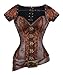 Charmian Women's Spiral Steel Boned Goth Retro Overbust Steampunk Bustier Corset