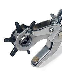 hiltex 02607 Cuero Perforadora Alicate 9" con Multi size Rueda giratoria para cinturones, correas de reloj, Monederos