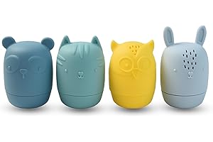 LITTLE RAWR Silicone Bath Toys for Kids Ages 1-3 | Mold Free Bath Toys for Infants Toddlers | Eco-Friendly Animal Squirts Bathtub Toys | 1 Year Old Bath Shower Toys for Boys Girls